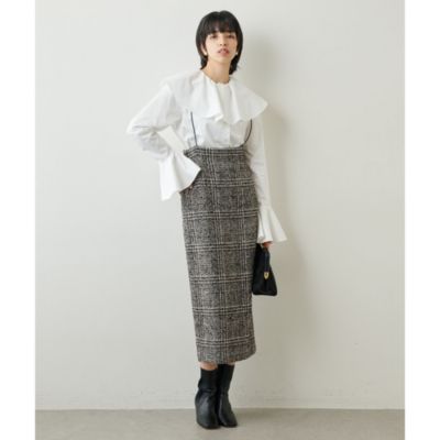 美品　Whim Gazette ツイルフリルカラーブラウス Whim Gazette(ウィム ガゼット)のツイルフリルカラーブラウス