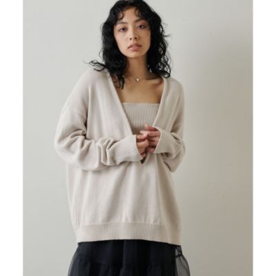Whim Gazette(ウィム ガゼット)のVネックニットプルオーバー通販