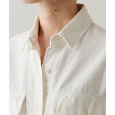 Whim Gazette シャツドレス　白 フリルシャツワンピース | Whim Gazette(ウィム ガゼット)レディース