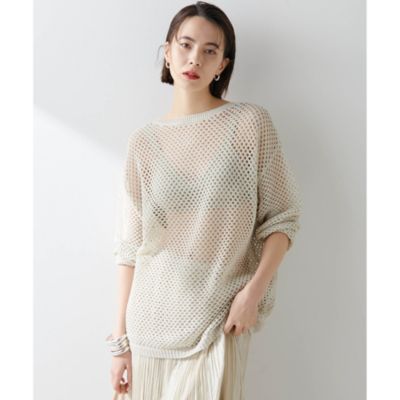 美品◎ウィムガゼット　メッシュニット　ホワイト. Whim Gazette（ウィムガゼット）の「2WAYアイレットメッシュ