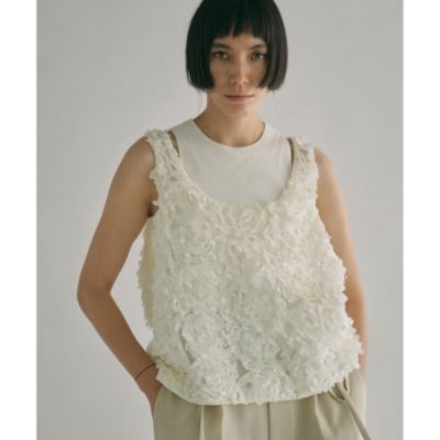 Whim Gazette 25SS フラワーモチーフ2Wayノースリーブブラウス Whim Gazette(ウィム ガゼット)の【GEMINI】フラワーモチーフ