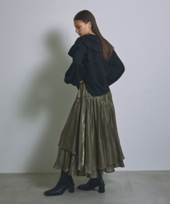 MIELI INVARIANT STEP PLEAT TIERED SKIRT - ロングスカート