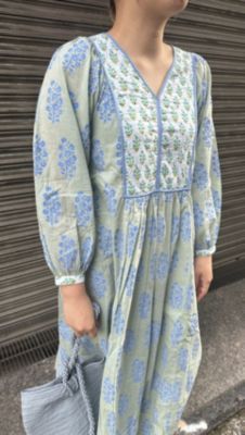 ne Quittez pas(ヌキテパ)のCOTTON VOILE ETHNIC COMBINATION PRINT GATHER DRESS通販 |  集英社HAPPY PLUS STORE