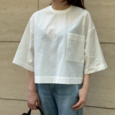 うめこ　　SACRA ホワイト　コットンプルオーバー　38 SACRA(サクラ)のポケットつきプルオーバー通販 | mirabella