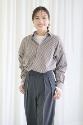 モデル身長:164cm/モカストライプ/着用サイズ:FREE
