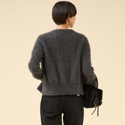 ⭐️試着のみ⭐️CC 25SSバックボタン カシミヤ カーディガン 38 SHIPS any:〈手洗い可能〉AQUA カシミヤ ミックス スキッパー