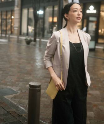 23区S CLASSY.掲載/洗える リネンレーヨンストレッチサロペット32 CLASSY.6月号掲載/洗える】リネンレーヨンストレッチ サロペット