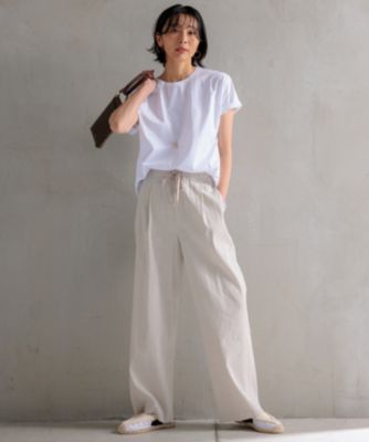 23区(ニジュウサンク)の【洗える】リネンレーヨンストレッチ