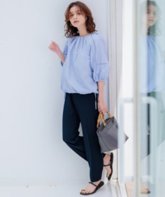 23区 今期ストレッチジョーゼット テーパード パンツ 32 新色追加/洗える】ストレッチジョーゼット テーパード パンツ