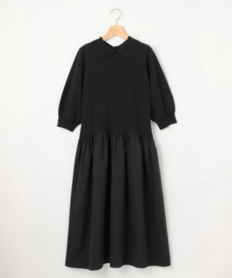 組曲(クミキョク)の襟付きドッキング ニットワンピース通販