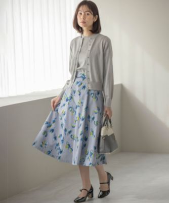 組曲　チューリッププリント フレアスカート 組曲(クミキョク)のチューリッププリント フレアスカート通販