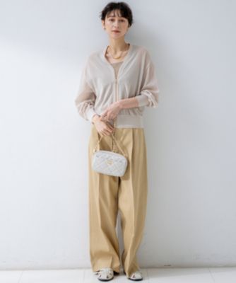23SS 美品✨23区 洗える シアーブルゾン ノーカラー ベージュ　サイズ38 セール】 【洗える】シアー ブルゾン （ブルゾン）｜23区