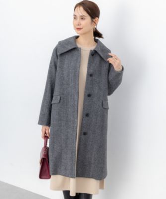 組曲 L(クミキョク エル)のウールモッサステンカラー コート通販