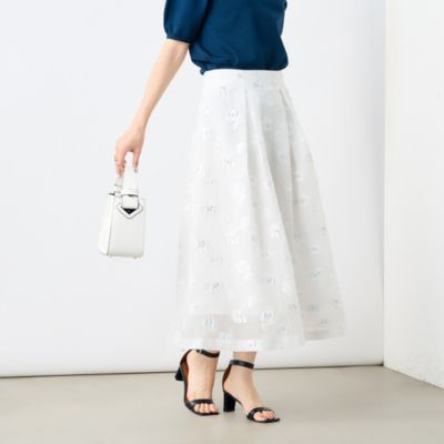ノーリーズソフィ　ラメフラワージャガードフレアスカート NOLLEY'S sophi(ノーリーズソフィー)の《セットアップ対応》ラメ