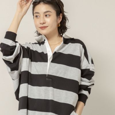 マクウェル 26SS ウォッシャブルBIGラガーシャツ ボーダー F グレー NOLLEY'S(ノーリーズ)の【新色追加】【MAQWEL/マクウェル