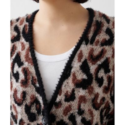 Whim Gazette(ウィム ガゼット)の2wayレオパードシャギーカーディガン