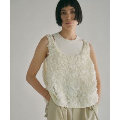 Whim Gazette 25SS フラワーモチーフ2Wayノースリーブブラウス Whim Gazette(ウィム ガゼット)の【GEMINI】フラワーモチーフ