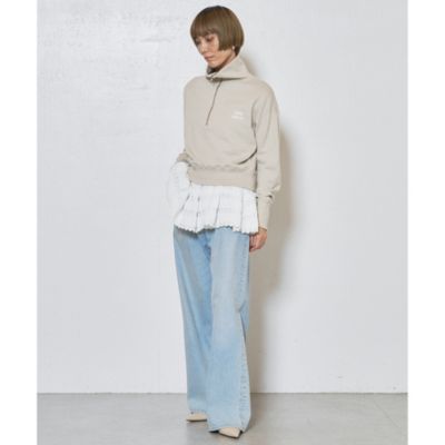 Whim Gazette(ウィム ガゼット)のハーフジップロゴ裏毛プルオーバー