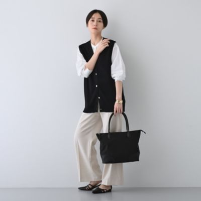INDIVI(インディウ゛ィ)の【軽量／合皮／A4収納可能】素材コンビ