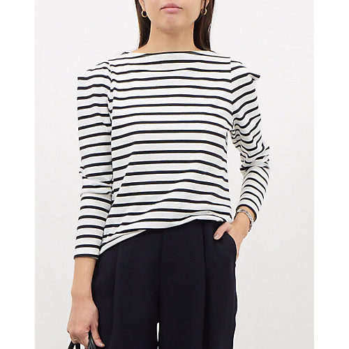 身長170cm ホワイト×ブラックボーダー/F