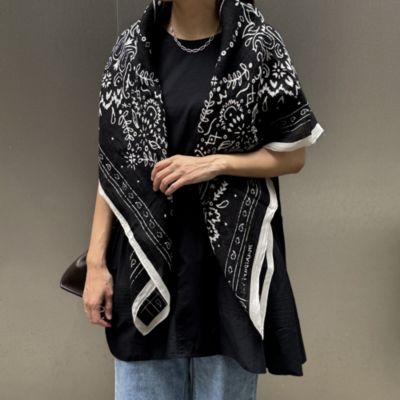 manipuri マニプリ　バンダナストール　ブラック　完売 manipuri(マニプリ)のstoleメドウバンダナ通販 | LEEマルシェ