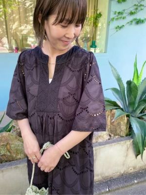 ne Quittez pas(ヌキテパ)の【2丈展開】Cotton Voile Dot Hemla Dress