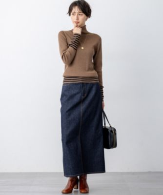 プライド　インディゴブルーのスカート Oggi3月号掲載/新色追加/洗える】23区DENIM ストレッチ デニムスカート