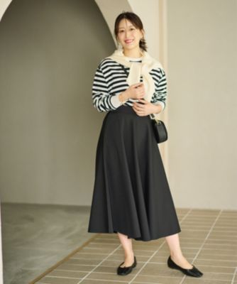 #Newans 【シワになりにくい】〈花乃まりあさんコラボ〉サーキュラースカート Newans(ハッシュニュアンス)の【シワになりにくい】〈花乃まりあ