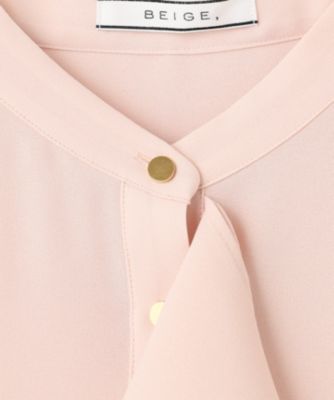 BEIGE，(ベイジ)の【洗える】STOW / バンドカラーフリルブラウス