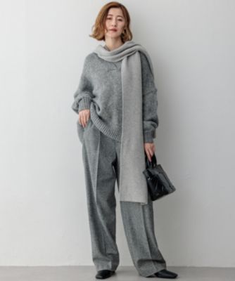 23区 ニジュウサンク ワイド ガウチョ パンツ シルクネップヘリンボーン 23区(ニジュウサンク)のシルクネップヘリンボーン ガウチョ