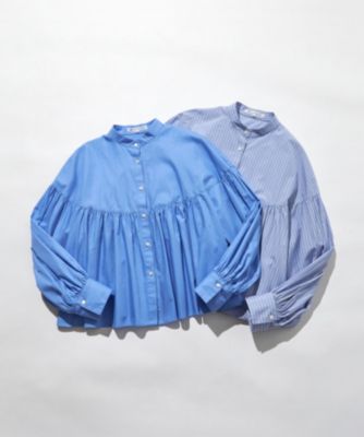 23区(ニジュウサンク)の【洗える】CANCLINI ギャザー フレア ブラウス