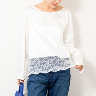 NOLLEY'S(ノーリーズ)のウォッシャブル裾レース2WAYオトナサテン