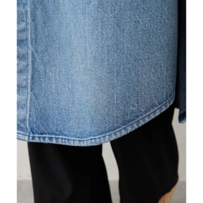 Whim Gazette デニム　シャツ　ロング　ワンピース　長袖　フリーサイズ Whim Gazette(ウィム ガゼット)の《WEB限定》DENIMロングシャツ