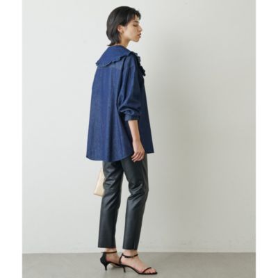 Whim Gazette(ウィム ガゼット)のDENIMフラットカラーブラウス