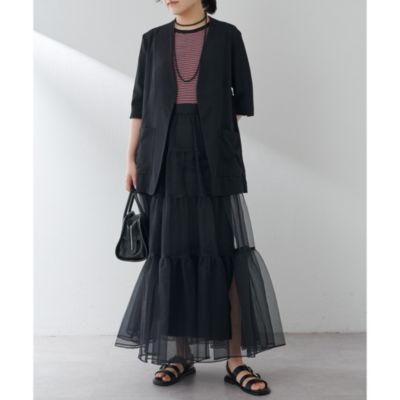 Whim Gazette ジュートライクハーフスリーブジャケット　ウィムガゼット Whim Gazette ジャケット ノーカラージャケット ジュートライク