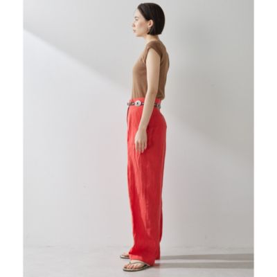 未使用 ウィム ガゼット リネン ハイウエスト ワイド タック パンツ 麻 新品 リネンタックパンツ | Whim Gazette(ウィム ガゼット)レディース