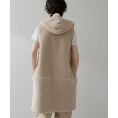 Whim Gazette　THE PAUSE　ボアフードロングジレ　新品タグ付き Whim Gazette(ウィム ガゼット)の【THE PAUSE】ボアフード