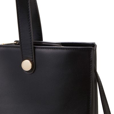 美品 TOPKAPI ブラックトートバッグ トプカピ TOPKAPI ソフトシュリンク テープハンドル A4 トート