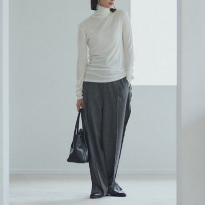 ドレスハーセルフ　カットソー/シルクリブ ハイネック　チャコール s17_430490.jpg?$itemSlide$