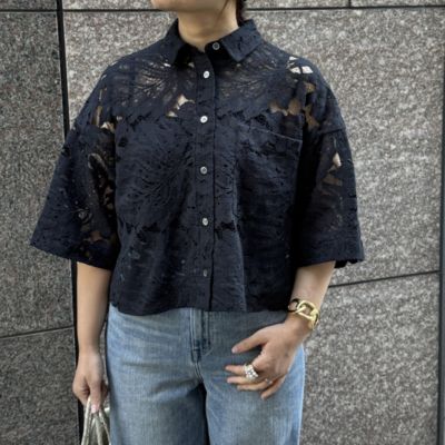 SACRA サクラ　クロップシャツ SACRA｜オーセンティック デニム クロップド シャツ AUTHENTIC