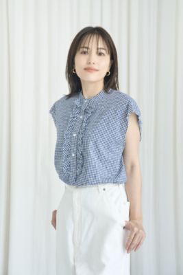 dahl'ia(ダリア)の【洗える】ギンガムチェックフリルブラウス
