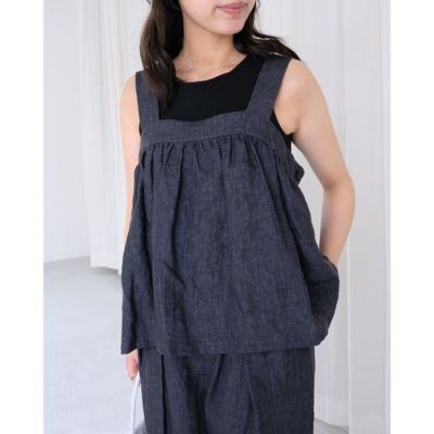 12closet ヨーロピアンリネンキャミソール 12closet(トゥエルブクローゼット)の【洗える】ヨーロピアン