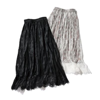 【大草直子さん着用】ホワイトレースタイトスカート 大草直子さん×NEMIKA】ベロアロングスカート|ネミカ | レリアン公式