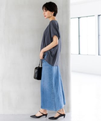 23区　ニジュウサンクデニム　ブルーデニムタイトスカート　ロング丈　 Ｌ 23区（ニジュウサンク）の「【Oggi3月号掲載/新色追加/洗える