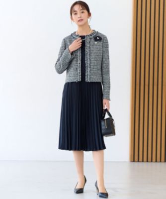 組曲(クミキョク)の【KUMIKYOKU NAVY】ジャージーコンビプリーツ