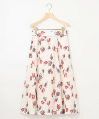 組曲　チューリッププリント フレアスカート 組曲(クミキョク)のチューリッププリント フレアスカート通販