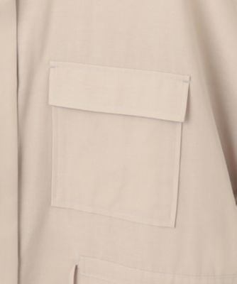 ❤︎23区❤︎ 【洗える】ライトシアーマットクロス ミリタリーディティール シャツ 洗える】ライトシアーマットクロス ミリタリーディティール