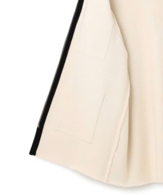 23区今季【洗える】ミニブークレニット バイカラー ジャケット 洗える】ミニブークレニット バイカラー ジャケット（カーディガン