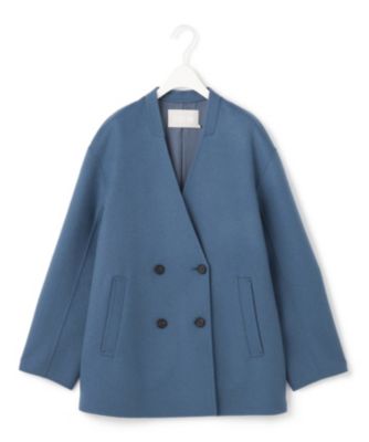 ICB(アイシービー)のWoolRever ノーカラーショートコートアウトレット