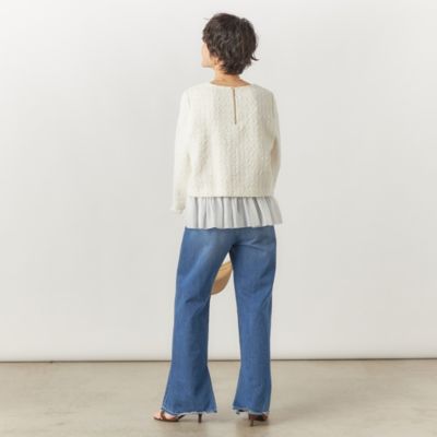 スリットフレアハイウエストデニムパンツ リエミラー Rie Miller（リエミラー）の「スリットフレアハイウエストデニム